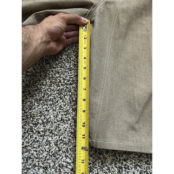 Vintage 90s Marithe Francois Girbaud Mens 38x11.5 Baggy Denim Shorts Khaki - Picture 10 of 10